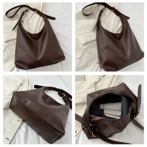 Large Capacity Elegant PU Leather Tote Bag – Urban Commuter Shoulder Bag for Women