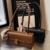 EMIR "Caramel Monogram" Woven PU Leather Shoulder Bag