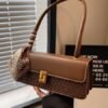 EMIR "Caramel Monogram" Woven PU Leather Shoulder Bag