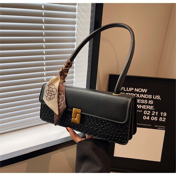 EMIR "Caramel Monogram" Woven PU Leather Shoulder Bag