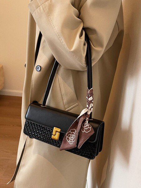 EMIR "Caramel Monogram" Woven PU Leather Shoulder Bag