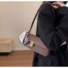 EMIR "Caramel Monogram" Woven PU Leather Shoulder Bag