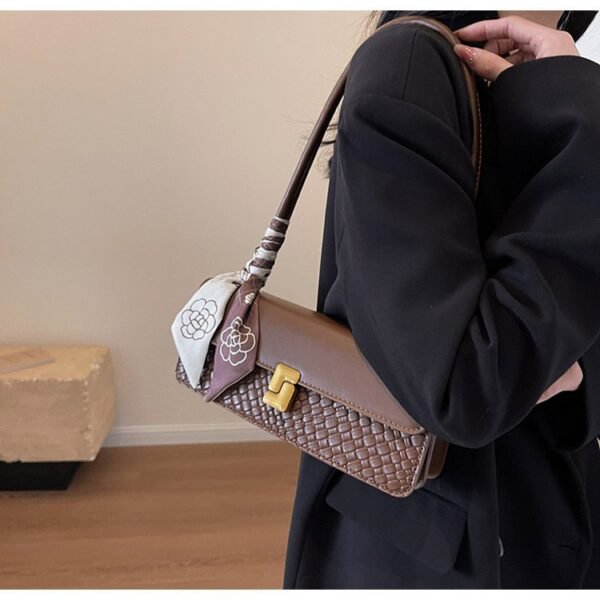 EMIR "Caramel Monogram" Woven PU Leather Shoulder Bag