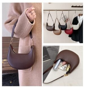 The Eclipse Bag – Minimalist French Crescent Shoulder Bag