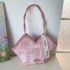EMIR Geometric Checkered Tote – Fashionable Large Capacity Shoulder Bag