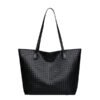 Women’s Large PU Tote Bag – Retro Commuter Shoulder Handbag