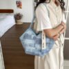 EMIR Geometric Checkered Tote – Fashionable Large Capacity Shoulder Bag