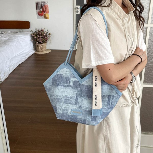 EMIR Geometric Checkered Tote – Fashionable Large Capacity Shoulder Bag