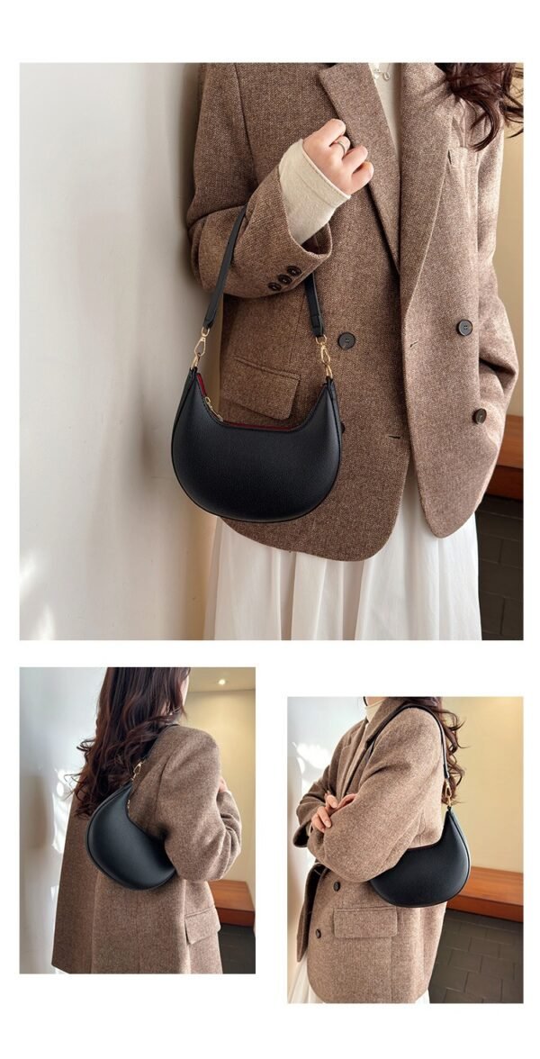 The Eclipse Bag – Minimalist French Crescent Shoulder Bag