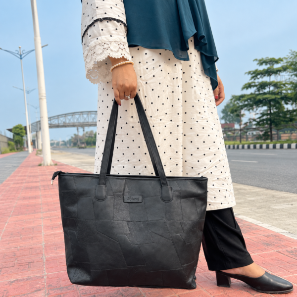 Women’s Large PU Tote Bag – Retro Commuter Shoulder Handbag
