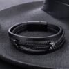 Midnight Crown Leather Bracelet