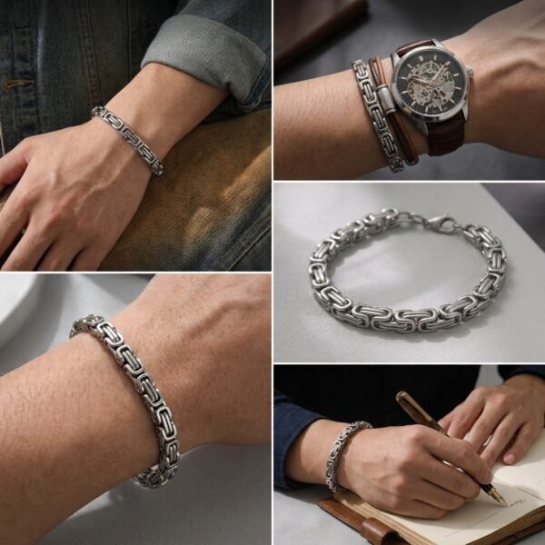 Silver Mesh Cuban Bracelet