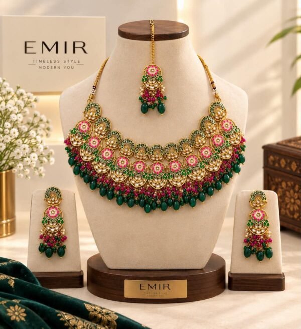 Emerald Rani Kundan Bridal Jewellery Set