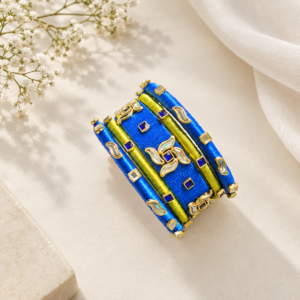 Royal Blue & Lime Green Handmade Bangle Set
