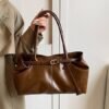 EMIR Women's Minimalist PU Tote Bag – Korean Style Shoulder Handbag