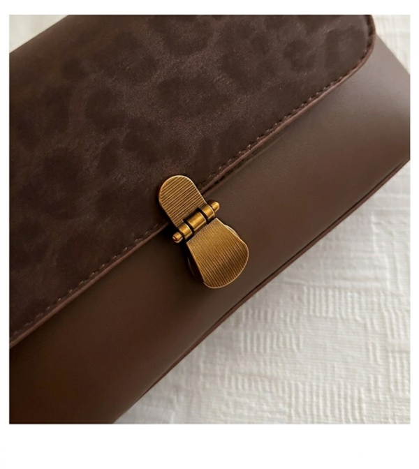 Women’s Leopard Print Shoulder Bag – Korean Retro Small Underarm Bag for Women