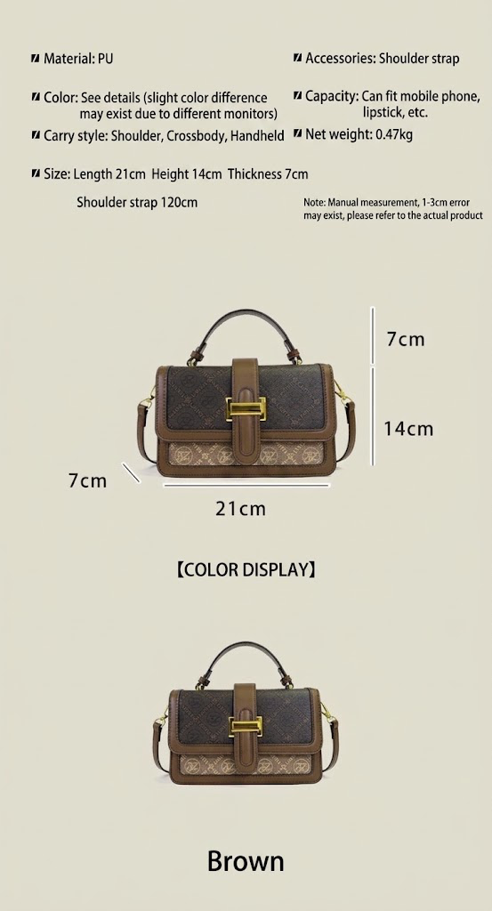 img_0811 Women’s Chic Crossbody Bag – Elegant Small Square Shoulder Bag with Zipper, Brown | Emir Bangladesh
