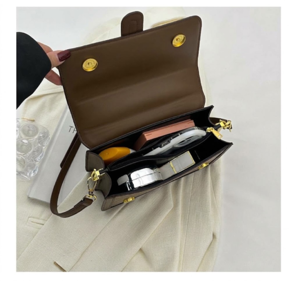 img_0814 Women’s Chic Crossbody Bag – Elegant Small Square Shoulder Bag with Zipper, Brown | Emir Bangladesh