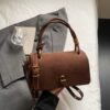 Top Handle Bag – Retro Brown & Burgundy Crossbody Handbag